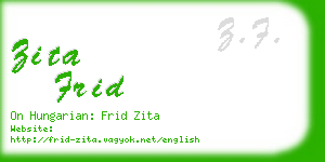 zita frid business card
